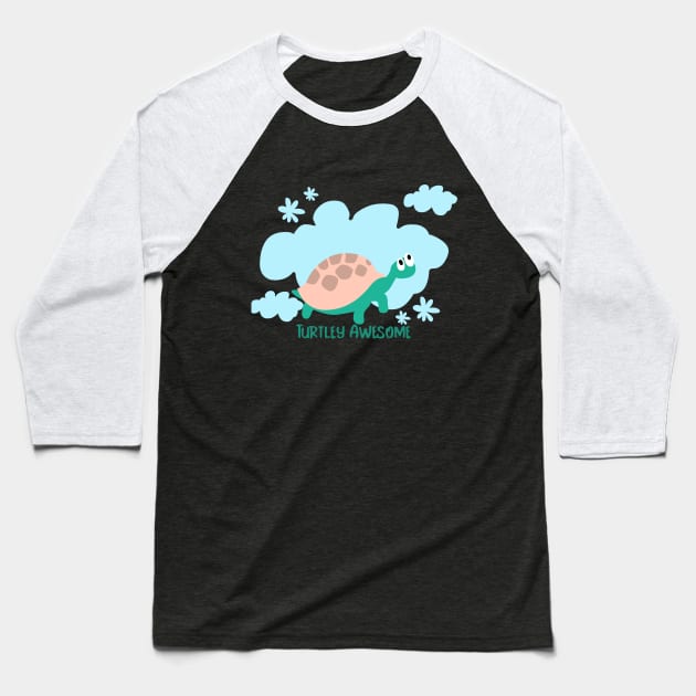 Turtley Awesome - Love Turtles Baseball T-Shirt by TharuDilini